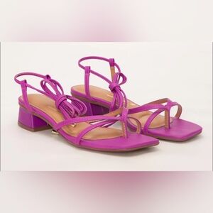 Vibrant Pink Strappy Sandals with Ankle Strap